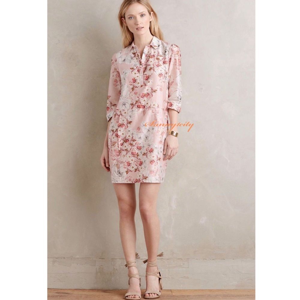 Sold out Varun Bahl Pink Floral Shirt Dress